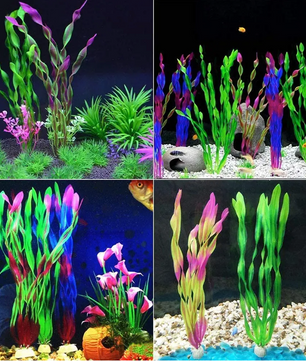 Set Kunstmatige Aquariumplanten – Plastic Zeewier en Watergras Decoratie (5 of 10 Stuks)