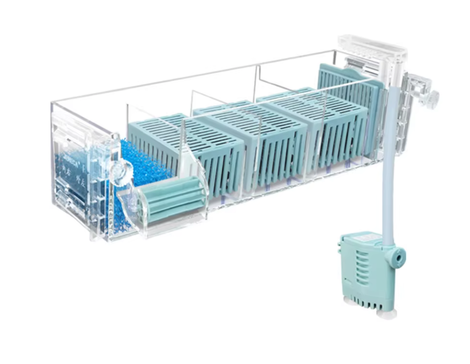 Aquarium Waterval Topfilter – Meerlaags Filtersysteem met Zuurstofcirculatie