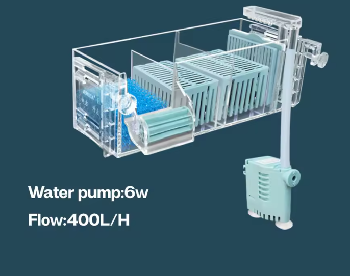 Aquarium Waterval Topfilter – Meerlaags Filtersysteem met Zuurstofcirculatie