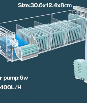 Aquarium Waterval Topfilter – Meerlaags Filtersysteem met Zuurstofcirculatie