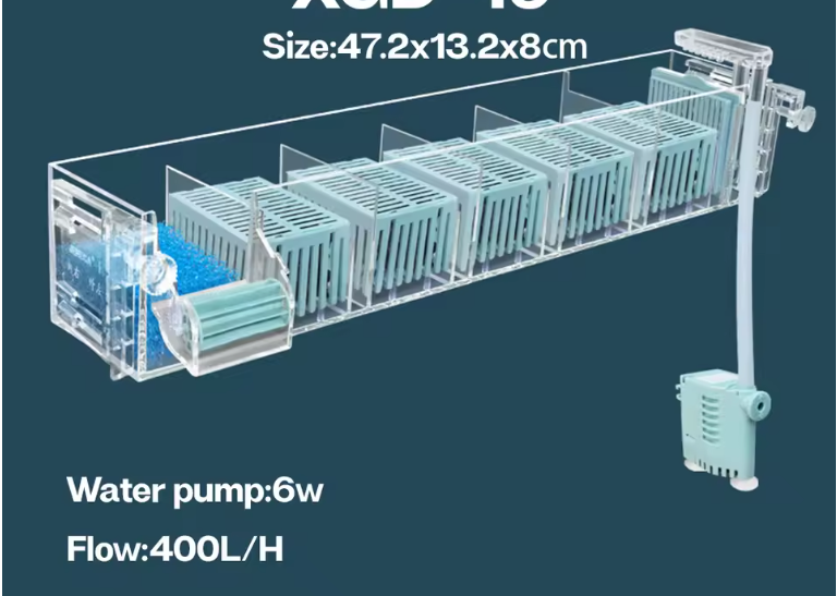 Aquarium Waterval Topfilter – Meerlaags Filtersysteem met Zuurstofcirculatie