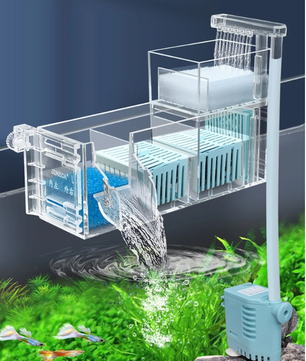Aquarium Waterval Topfilter – Meerlaags Filtersysteem met Zuurstofcirculatie
