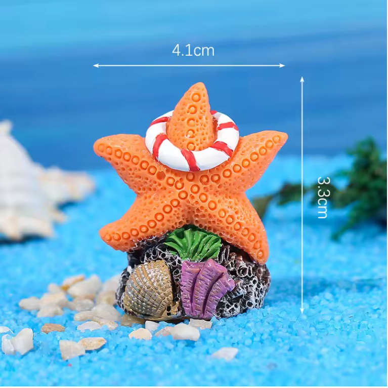 Aquarium Zeester Decoratie – Hars Ornament voor Onderwater Landschap en Aquascape