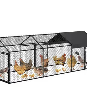 Grote Metalen Kippenren met Waterdichte UV Cover – Outdoor Pluimvee Ren
