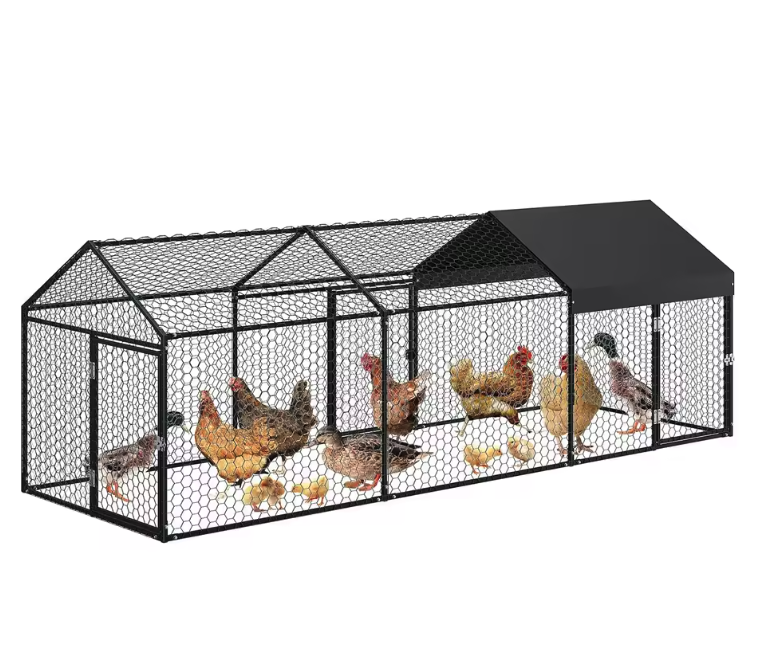 Grote Metalen Kippenren met Waterdichte UV Cover – Outdoor Pluimvee Ren