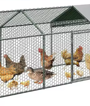 Grote Metalen Kippenren met Waterdichte UV Cover – Outdoor Pluimvee Ren