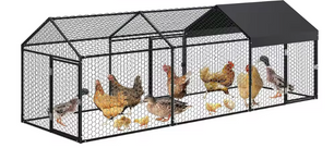 Grote Metalen Kippenren met Waterdichte UV Cover – Outdoor Pluimvee Ren