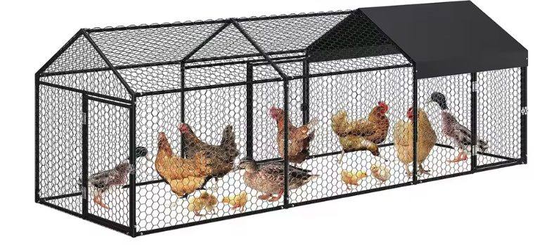 Grote Metalen Kippenren met Waterdichte UV Cover – Outdoor Pluimvee Ren