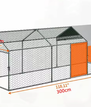 Grote Metalen Kippenren met Waterdichte UV Cover – Outdoor Pluimvee Ren