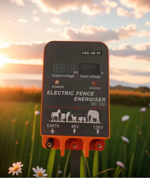 Schrikdraadapparaat 5–10 km met LCD Display – Elektrische Afrastering Energizer 12V