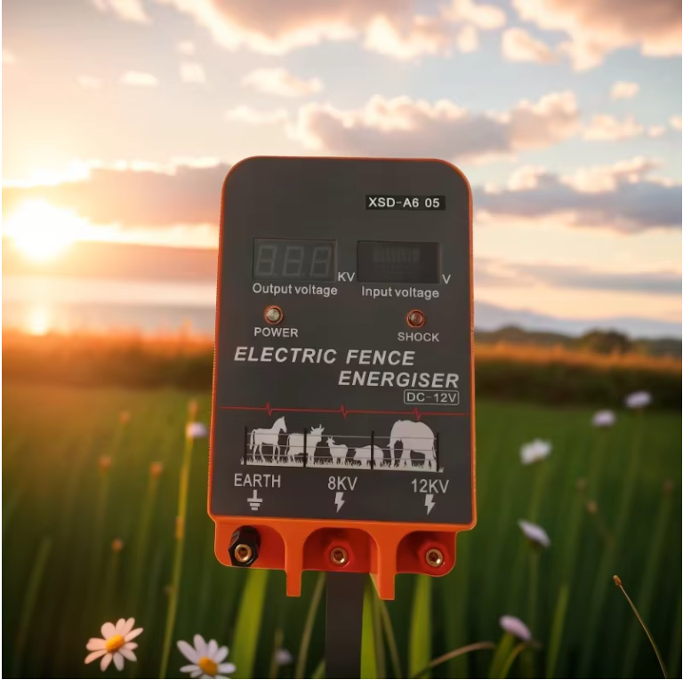 Schrikdraadapparaat 5–10 km met LCD Display – Elektrische Afrastering Energizer 12V