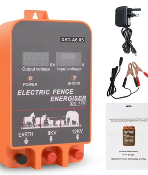Schrikdraadapparaat 5–10 km met LCD Display – Elektrische Afrastering Energizer 12V