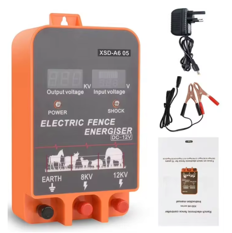 Schrikdraadapparaat 5–10 km met LCD Display – Elektrische Afrastering Energizer 12V