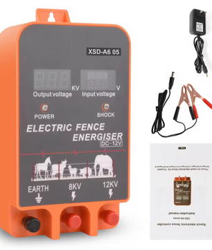 Schrikdraadapparaat 5–10 km met LCD Display – Elektrische Afrastering Energizer 12V