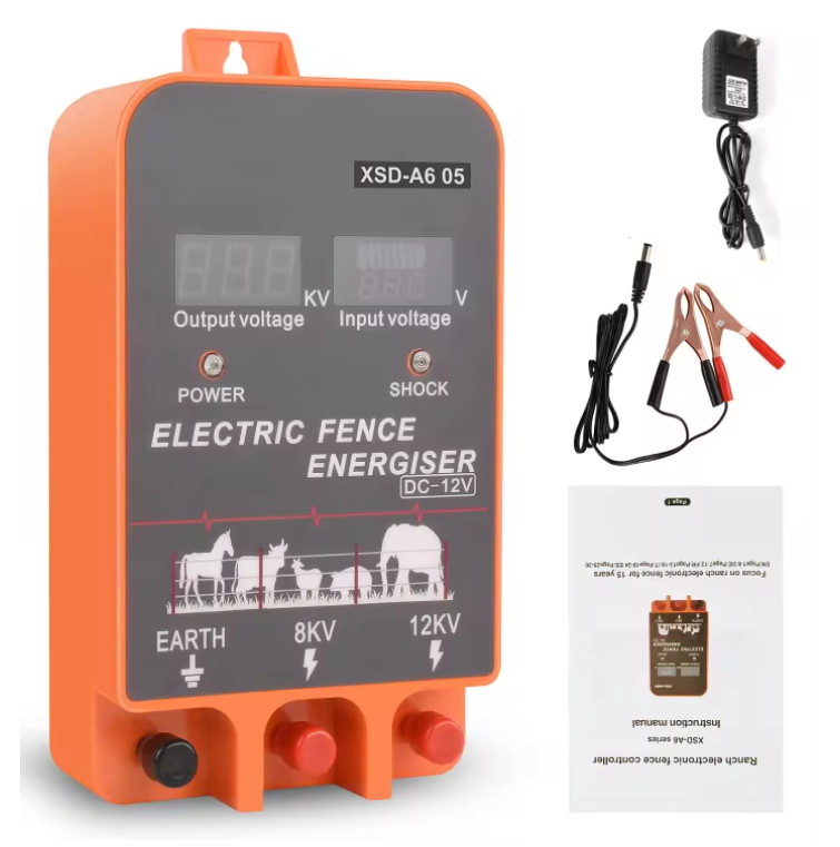 Schrikdraadapparaat 5–10 km met LCD Display – Elektrische Afrastering Energizer 12V