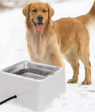 Verwarmde Waterbak 3,2 L voor Dieren – RVS Kom met Verwarmingsbasis
