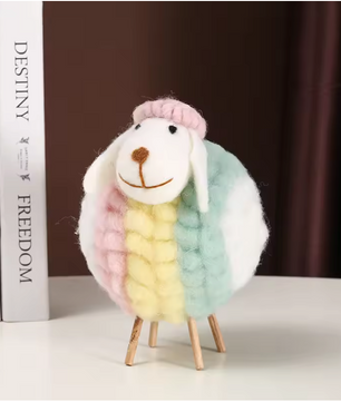 Vilten Schapen Decoratie – Kawaii Beeldje voor Huis en Kamer