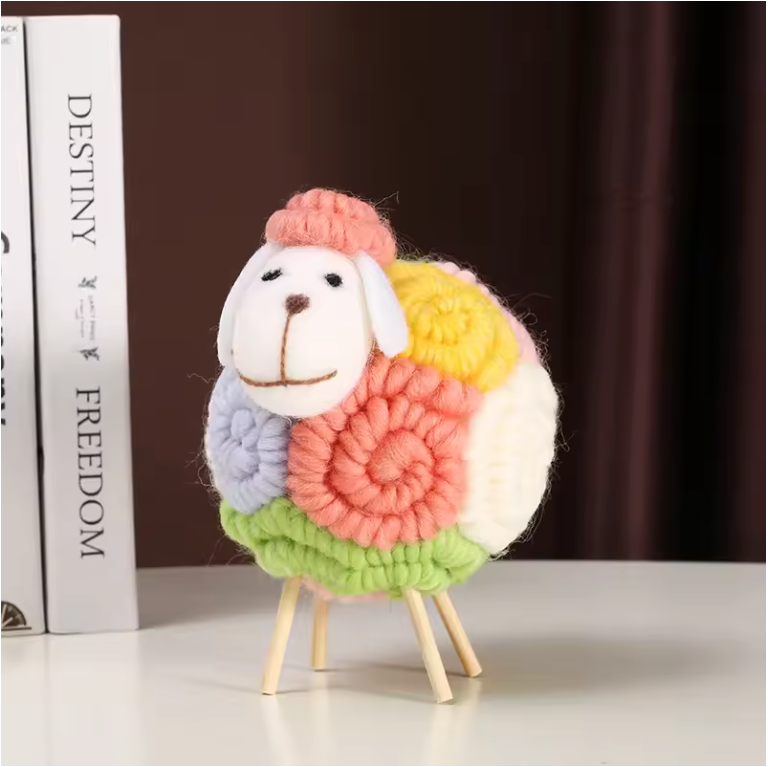 Vilten Schapen Decoratie – Kawaii Beeldje voor Huis en Kamer