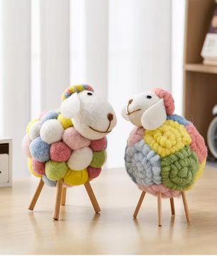 Vilten Schapen Decoratie – Kawaii Beeldje voor Huis en Kamer