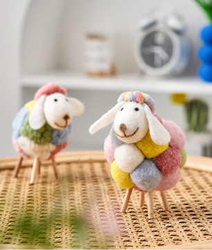 Vilten Schapen Decoratie – Kawaii Beeldje voor Huis en Kamer