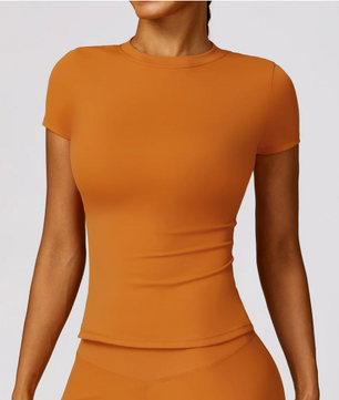 Dames Sport T-shirt – Ademend en Rekbaar Running Shirt met Korte Mouwen en Ronde Hals voor Fitness en Yoga