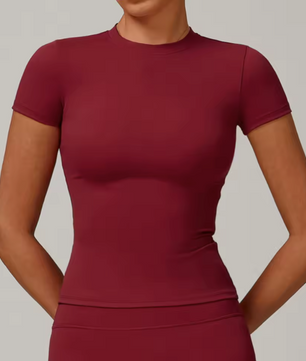 Dames Sport T-shirt – Ademend en Rekbaar Running Shirt met Korte Mouwen en Ronde Hals voor Fitness en Yoga