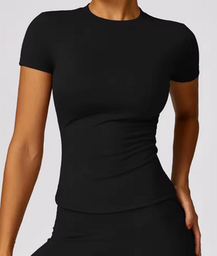 Dames Sport T-shirt – Ademend en Rekbaar Running Shirt met Korte Mouwen en Ronde Hals voor Fitness en Yoga