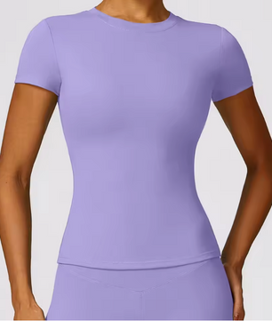 Dames Sport T-shirt – Ademend en Rekbaar Running Shirt met Korte Mouwen en Ronde Hals voor Fitness en Yoga