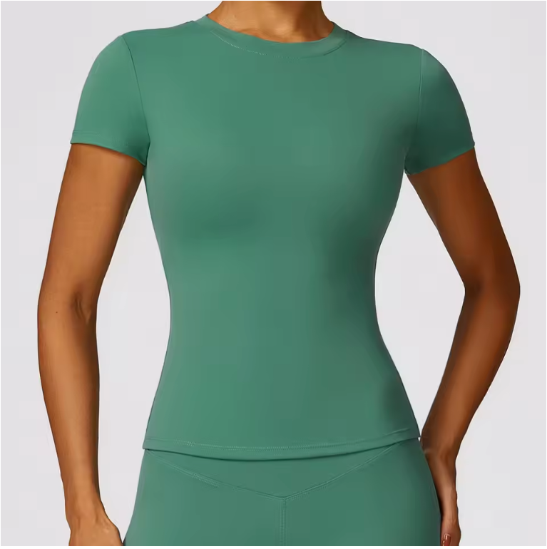 Dames Sport T-shirt – Ademend en Rekbaar Running Shirt met Korte Mouwen en Ronde Hals voor Fitness en Yoga