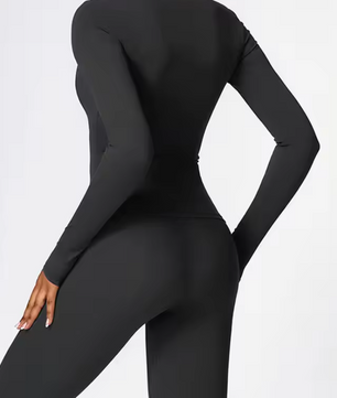 Yoga Sportshirt Dames Lange Mouwen – Ademend Dry Fit Fitness Shirt met Hoge Elasticiteit