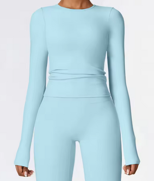 Yoga Sportshirt Dames Lange Mouwen – Ademend Dry Fit Fitness Shirt met Hoge Elasticiteit