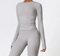 Yoga Sportshirt Dames Lange Mouwen – Ademend Dry Fit Fitness Shirt met Hoge Elasticiteit