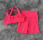 Dames Sportset – High Waist Short Legging en Cross Back Sport BH, High Impact Fitness Set