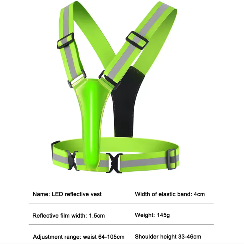 LED Reflecterend Hardloopvest – USB Oplaadbaar en Verstelbaar Veiligheidsvest