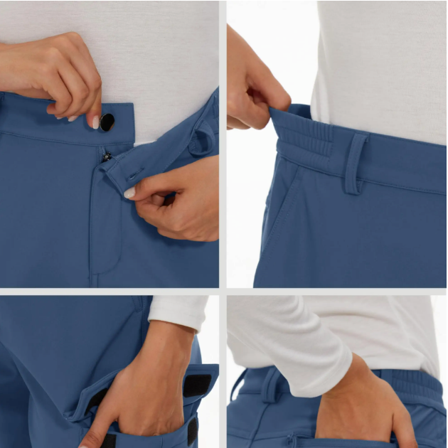 Fleece Gevoerde Outdoor Broek Dames – Waterafstotend, Winddicht en Warm, Hiking en Ski