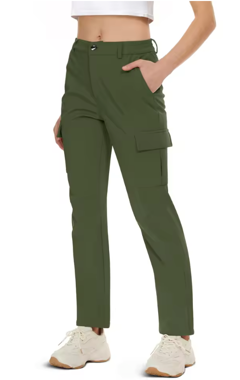 Fleece Gevoerde Outdoor Broek Dames – Waterafstotend, Winddicht en Warm, Hiking en Ski