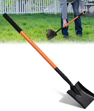 Compacte Metalen Schep – Vierkant Blad, Stevige Steel, 110 cm, Multifunctioneel
