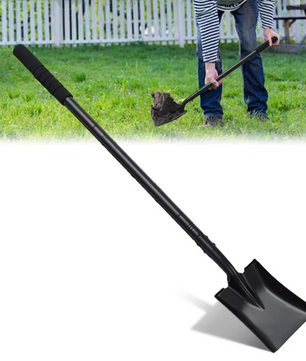 Compacte Metalen Schep – Vierkant Blad, Stevige Steel, 110 cm, Multifunctioneel