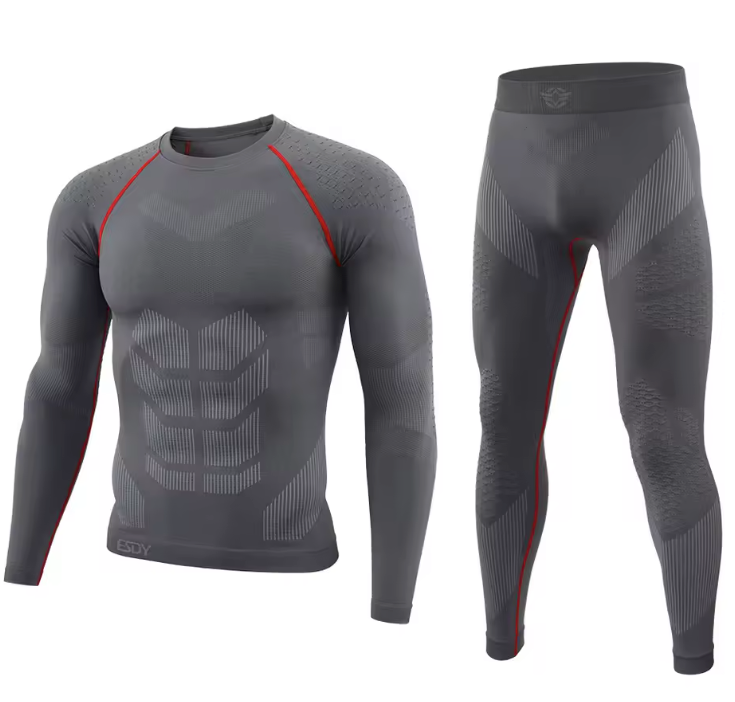 Thermisch Ondergoed Heren Set – Naadloos, Ademend en Sneldrogend, Sport en Winter