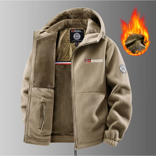 Verwarmde Heren Jas – Fleece Softshell, Thermisch en Ademend, Outdoor en Sport