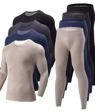 Thermisch Ondergoed Heren Set – Halfhoge Kraag, Warm en Comfortabel, 2-Delig