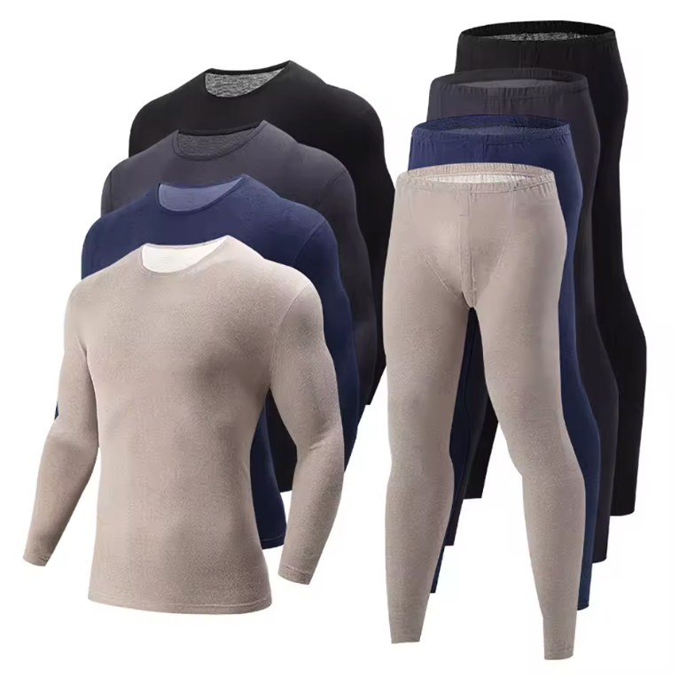 Thermisch Ondergoed Heren Set – Halfhoge Kraag, Warm en Comfortabel, 2-Delig