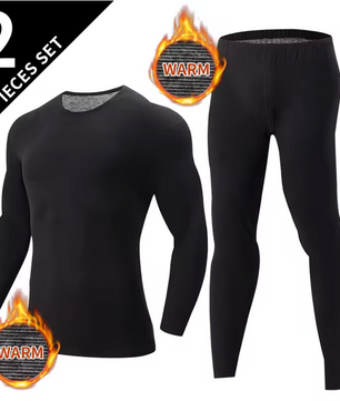 Thermisch Ondergoed Heren Set – Halfhoge Kraag, Warm en Comfortabel, 2-Delig