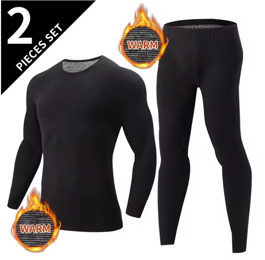 Thermisch Ondergoed Heren Set – Halfhoge Kraag, Warm en Comfortabel, 2-Delig