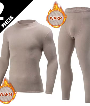 Thermisch Ondergoed Heren Set – Halfhoge Kraag, Warm en Comfortabel, 2-Delig