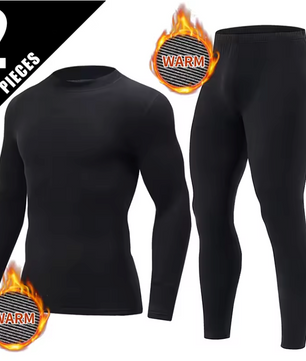 Thermisch Ondergoed Heren Set – Halfhoge Kraag, Warm en Comfortabel, 2-Delig