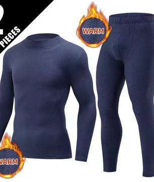 Thermisch Ondergoed Heren Set – Halfhoge Kraag, Warm en Comfortabel, 2-Delig
