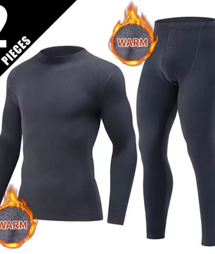 Thermisch Ondergoed Heren Set – Halfhoge Kraag, Warm en Comfortabel, 2-Delig