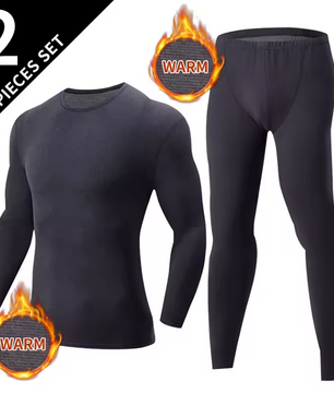 Thermisch Ondergoed Heren Set – Halfhoge Kraag, Warm en Comfortabel, 2-Delig