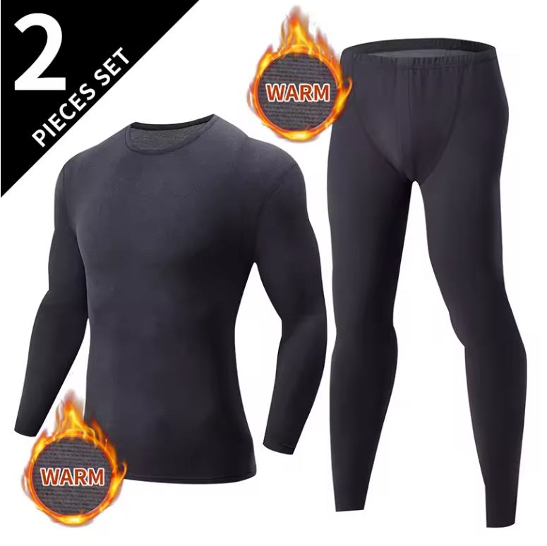 Thermisch Ondergoed Heren Set – Halfhoge Kraag, Warm en Comfortabel, 2-Delig